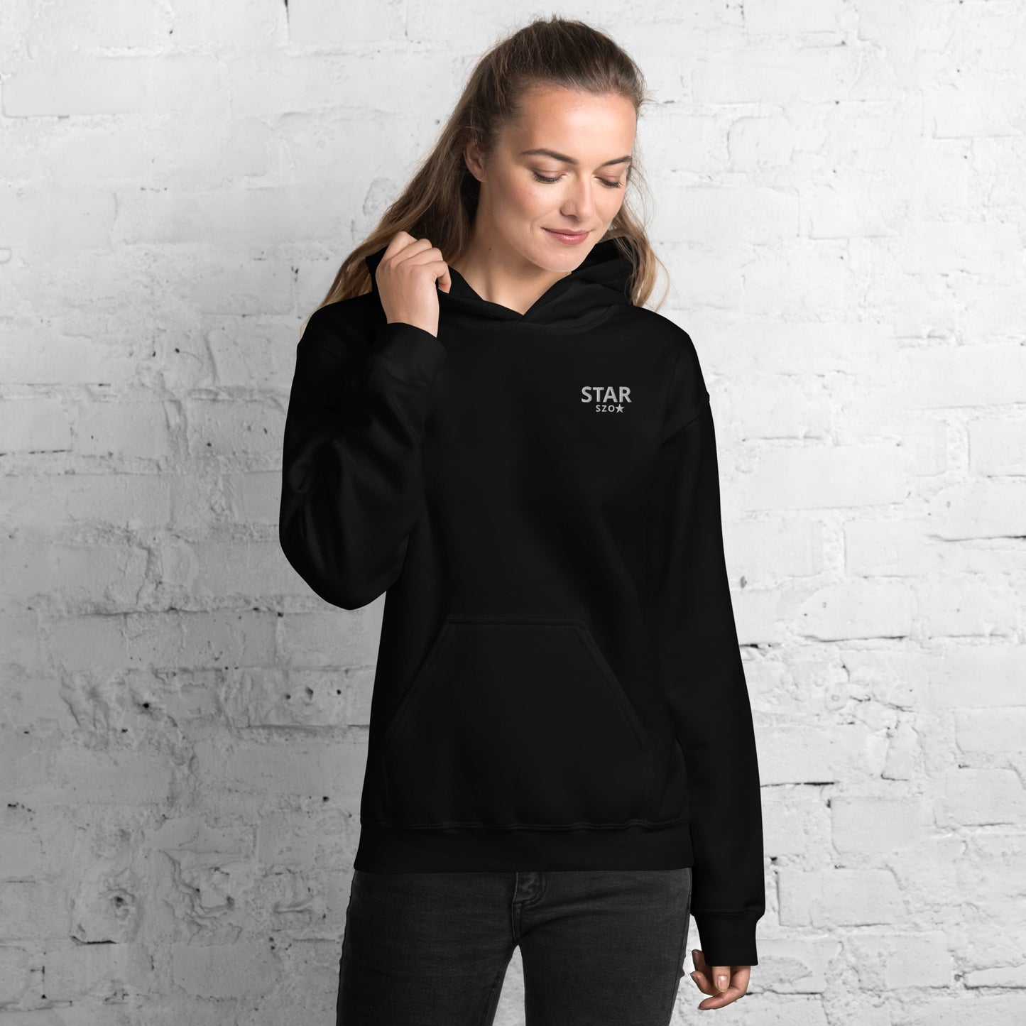 black front Heart of Butterfly Hoodie with Starszo Logo