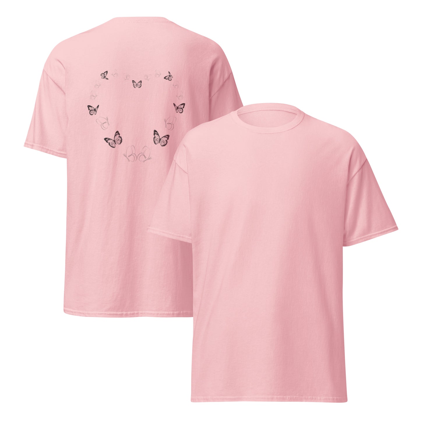 Heart of Butterfly T-Shirt front and back light pink