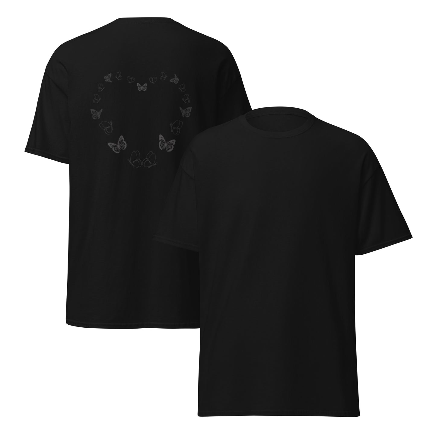 Heart of Butterfly T-Shirt front and back black