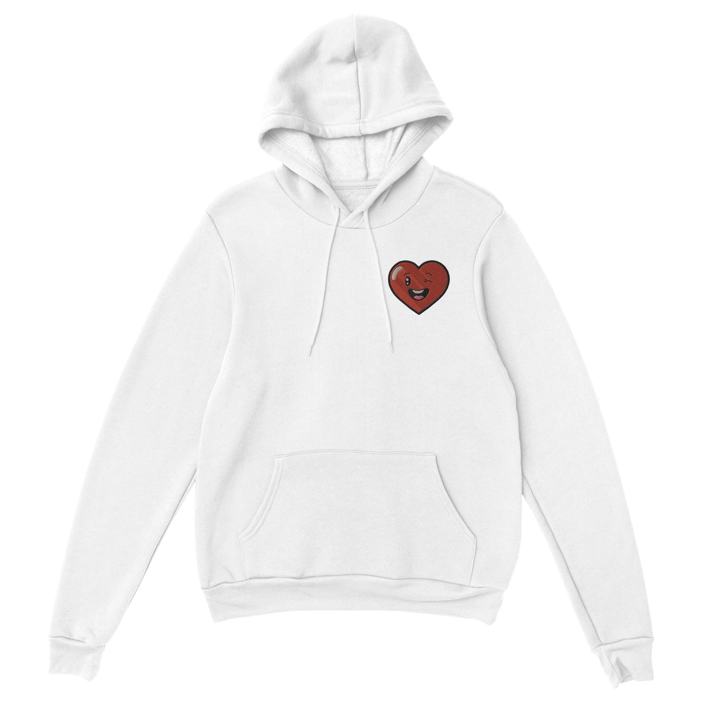 Minimalist Heart Hoodie white