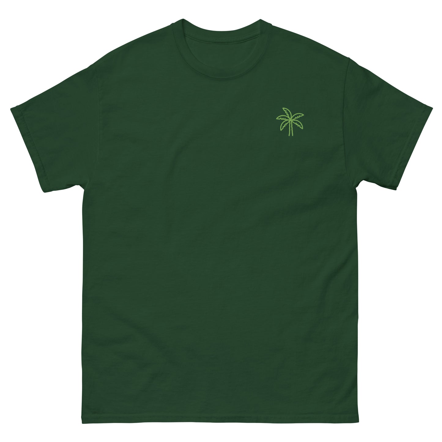 Minimalist Palm Tree T-Shirt forrest green
