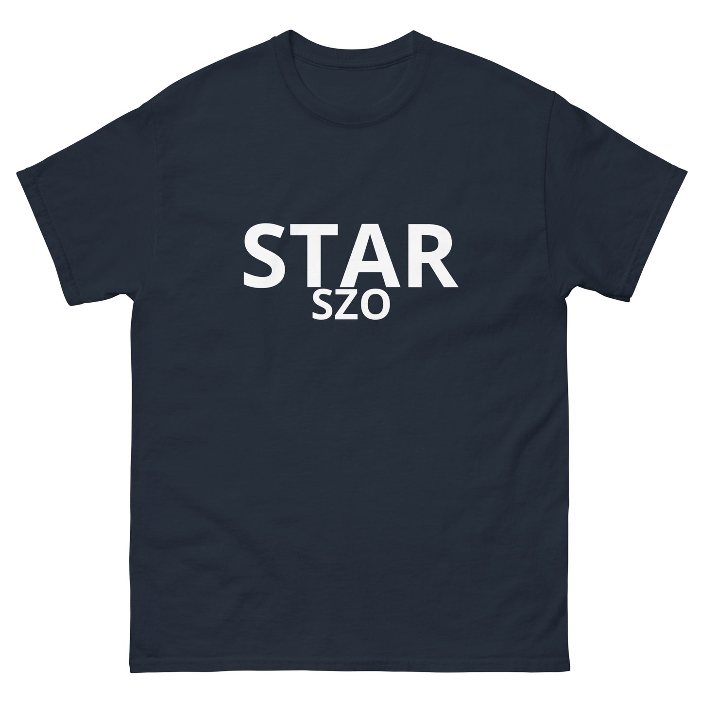 Starszo Lettters Basic T-Shirt Navy front