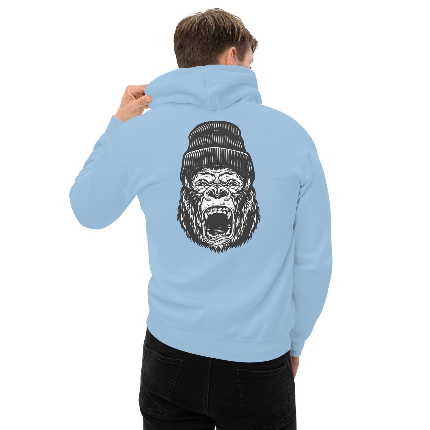 Gorilla Hoodie light blue