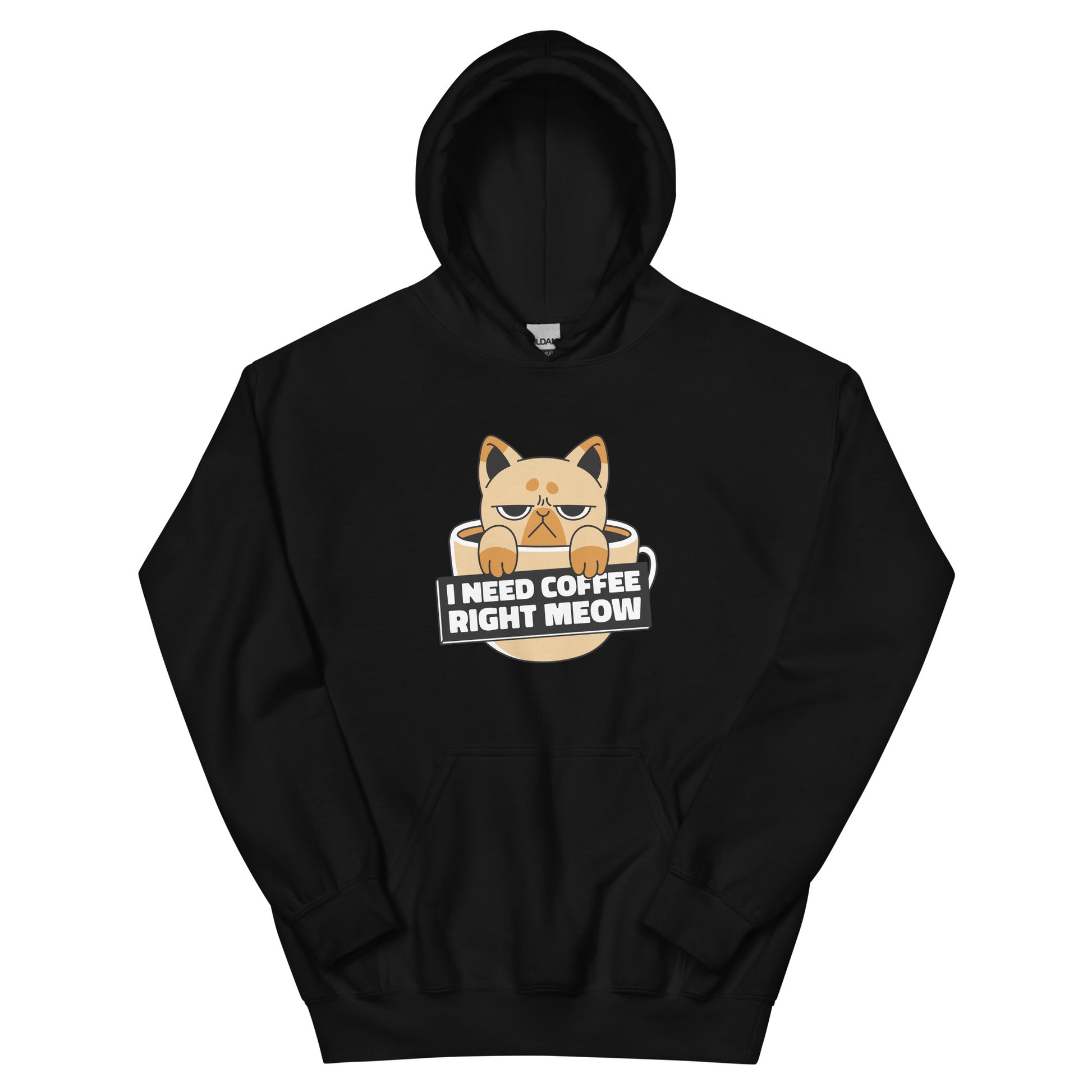 I need coffee right meow hoodie black