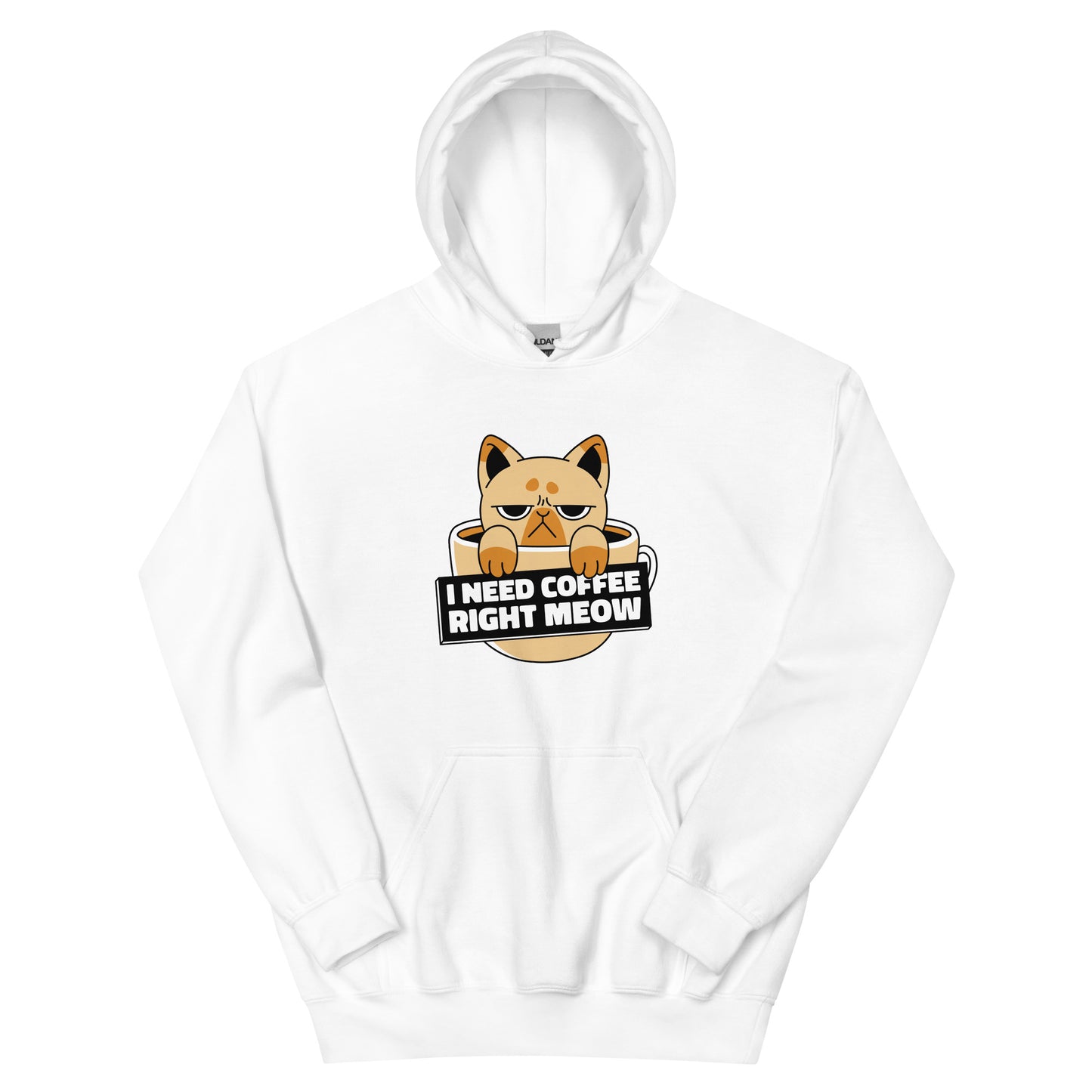 I need coffee right meow hoodie White