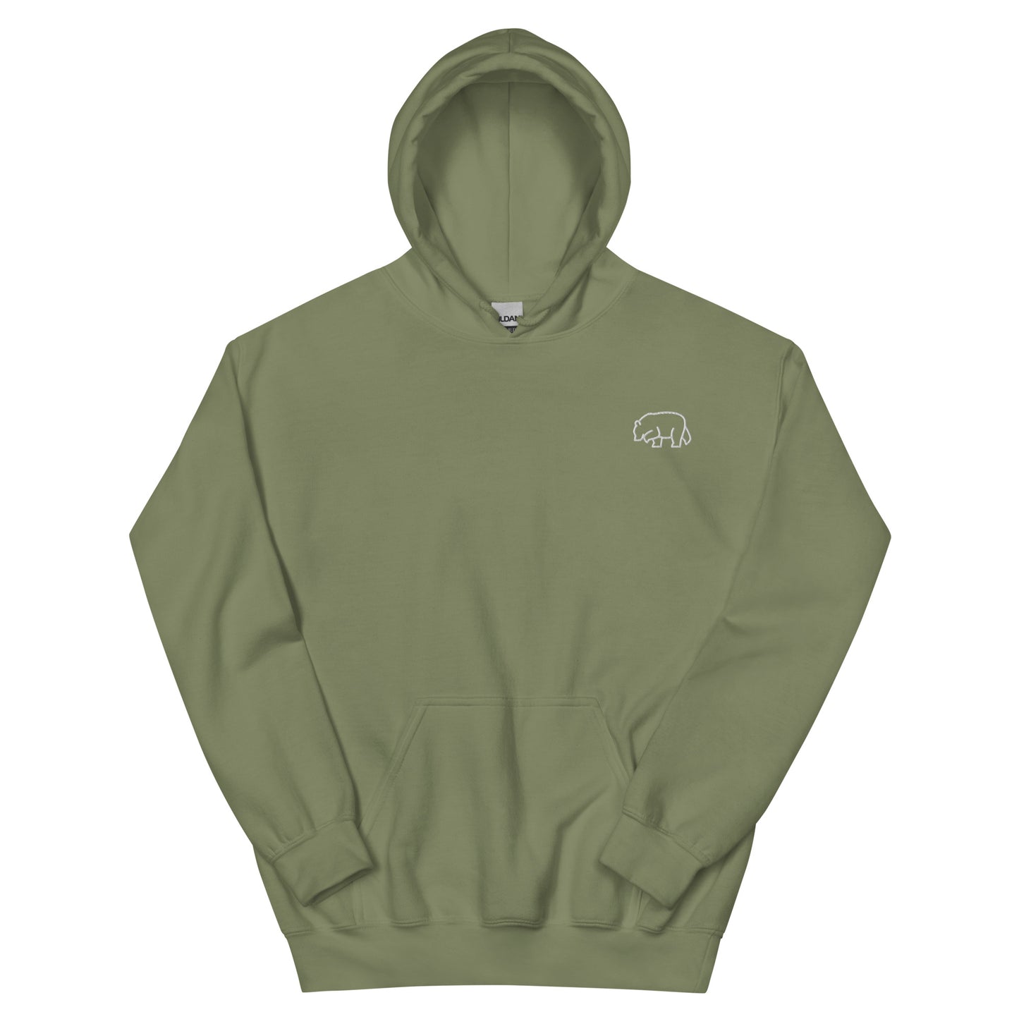 Minimalist Bear Hoodie Military green