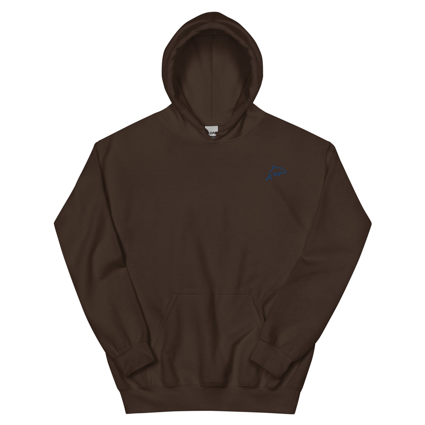 Minimalist Dolphin Hoodie dark chocolate