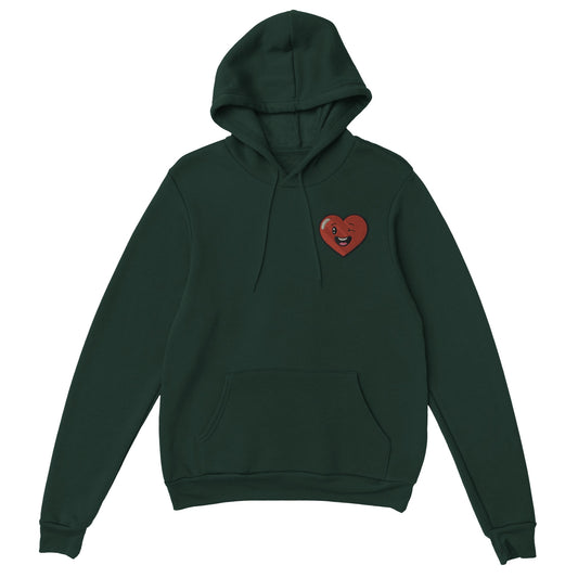 Minimalist Heart Hoodie forrest green