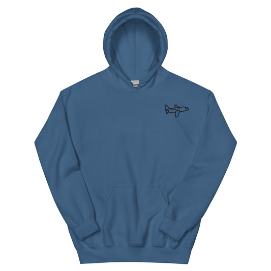 Minimalist Plane Hoodie indigo blue 