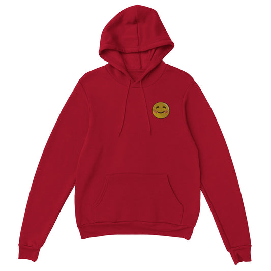 Minimalist Smiley Hoodie red