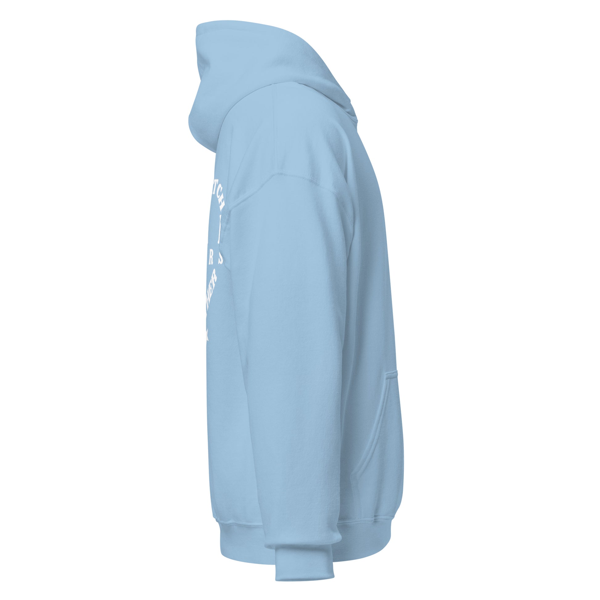 Side of Let's Watch The Stars Together Hoodie Light Blue colour