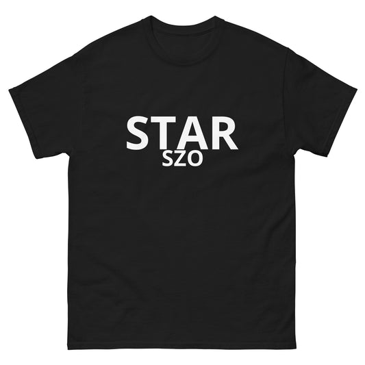 Starszo Lettters Basic T-Shirt Black front