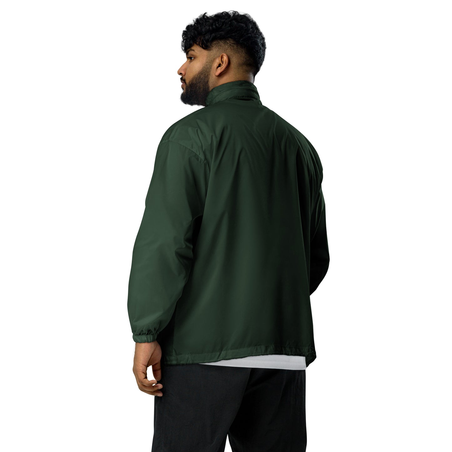 Starszo's Men's windbreaker forrest green back